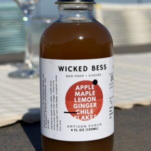 Wicked Bess Apple Maple Lemon Ginger Chile artisan shrub, 4 oz bottle